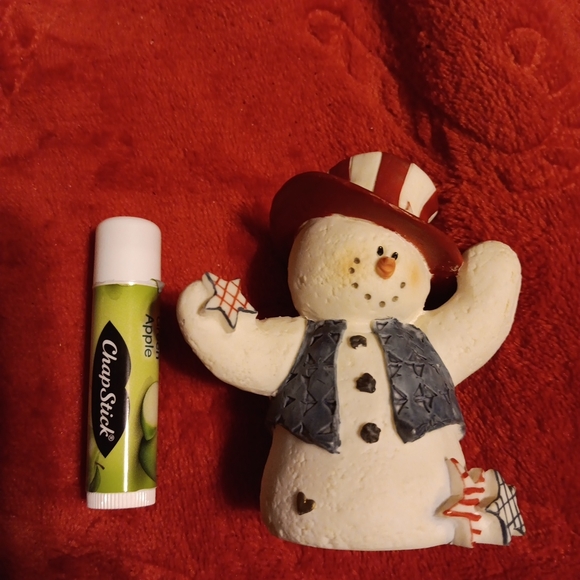 Patriotic Snowman Figurine with Hat and Vest - Picture 7 of 8